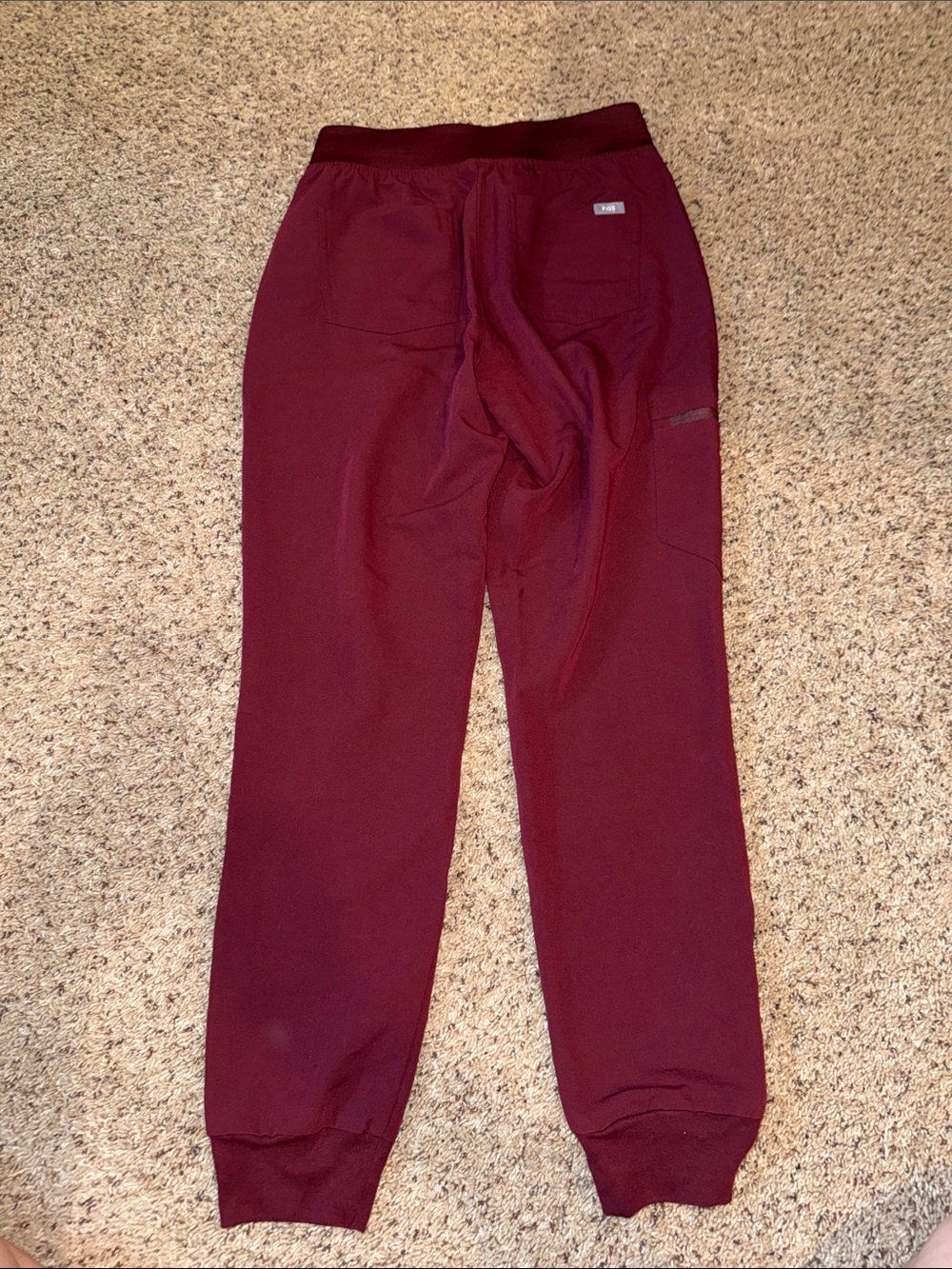 Figs Maroon Jogger Pants with Gray Drawstring - Picture 5 of 5